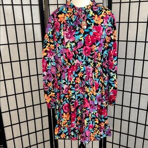 SHEIN Floral Long Sleeve Dress - Multicolor
